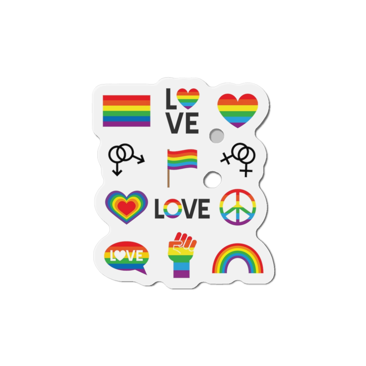 Vector Set Lgbt Homosexual Rainbow Flag Die Cut Magnets - Image 4