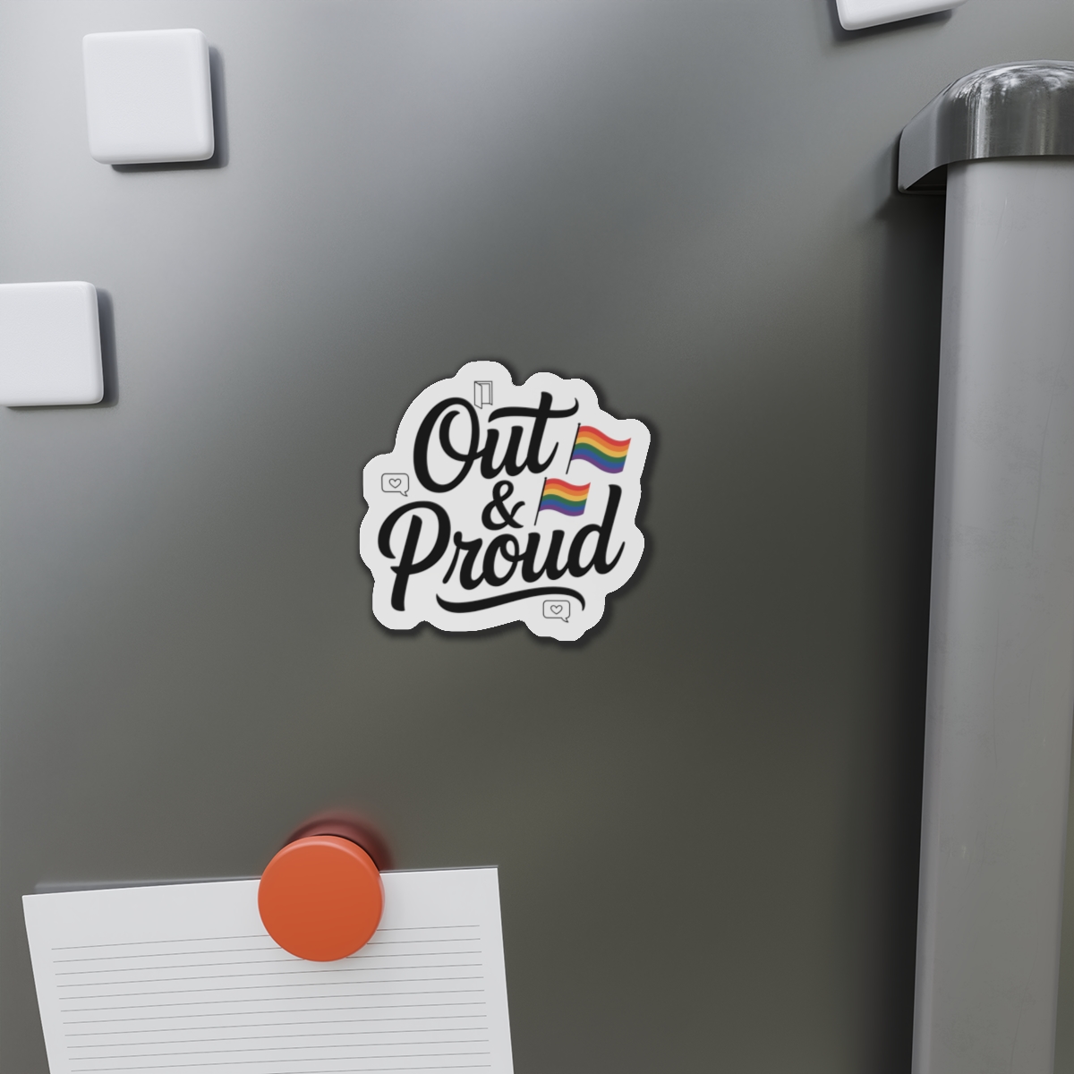 Out Proud T Shirt Design Isolated White Background1 Die Cut Magnets - Image 8
