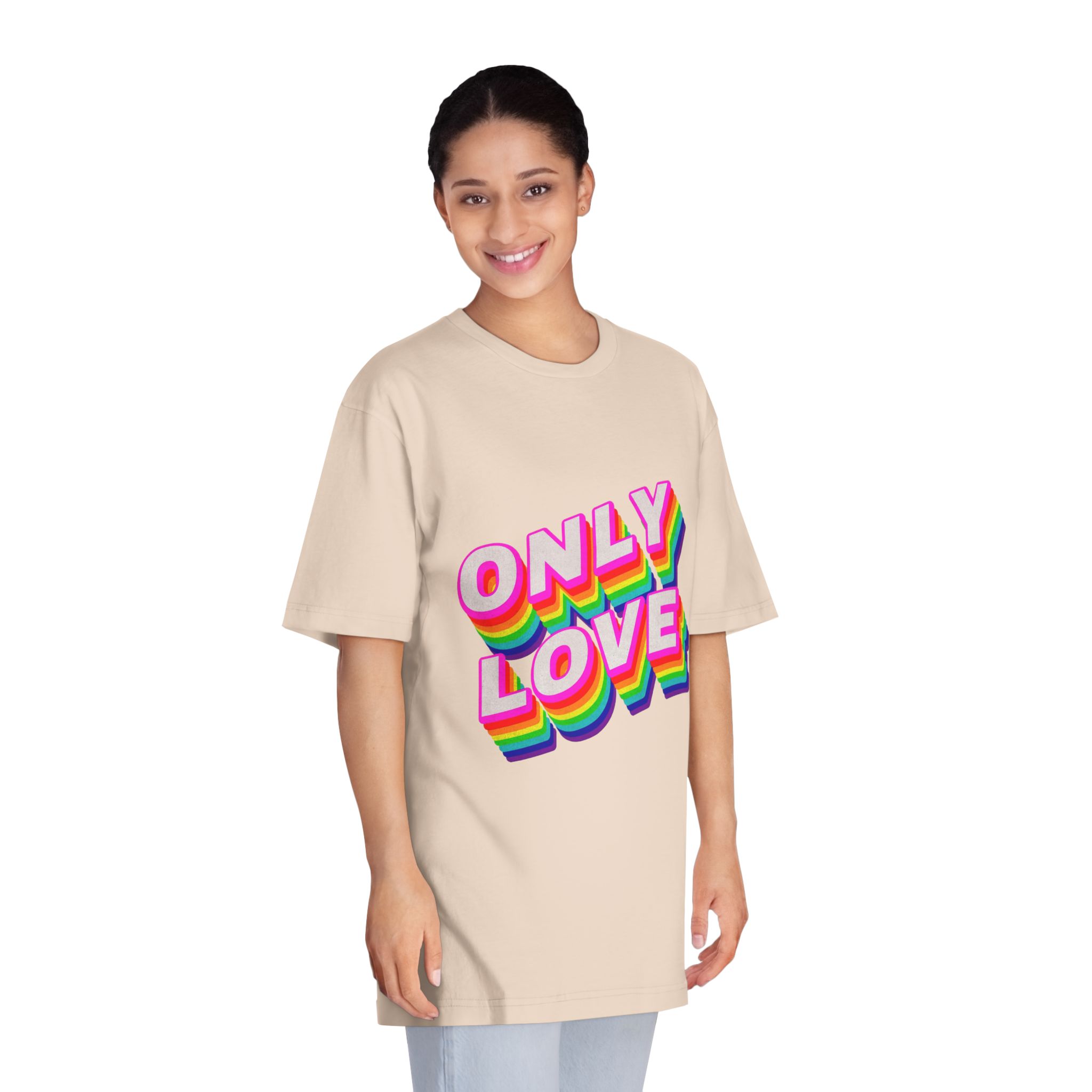 Rainbow Word Only Love Typography Design Element - Unisex Classic Crewneck T Shirt - Image 11