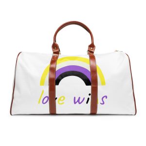 Colorful Rainbow Shape Nonbinary Pride Flag Happy Pride Day Lgbtqia Community Pride Month Vector Hand Drawn Doodle Posters Stickers Logo Cards Waterproof Travel Bag