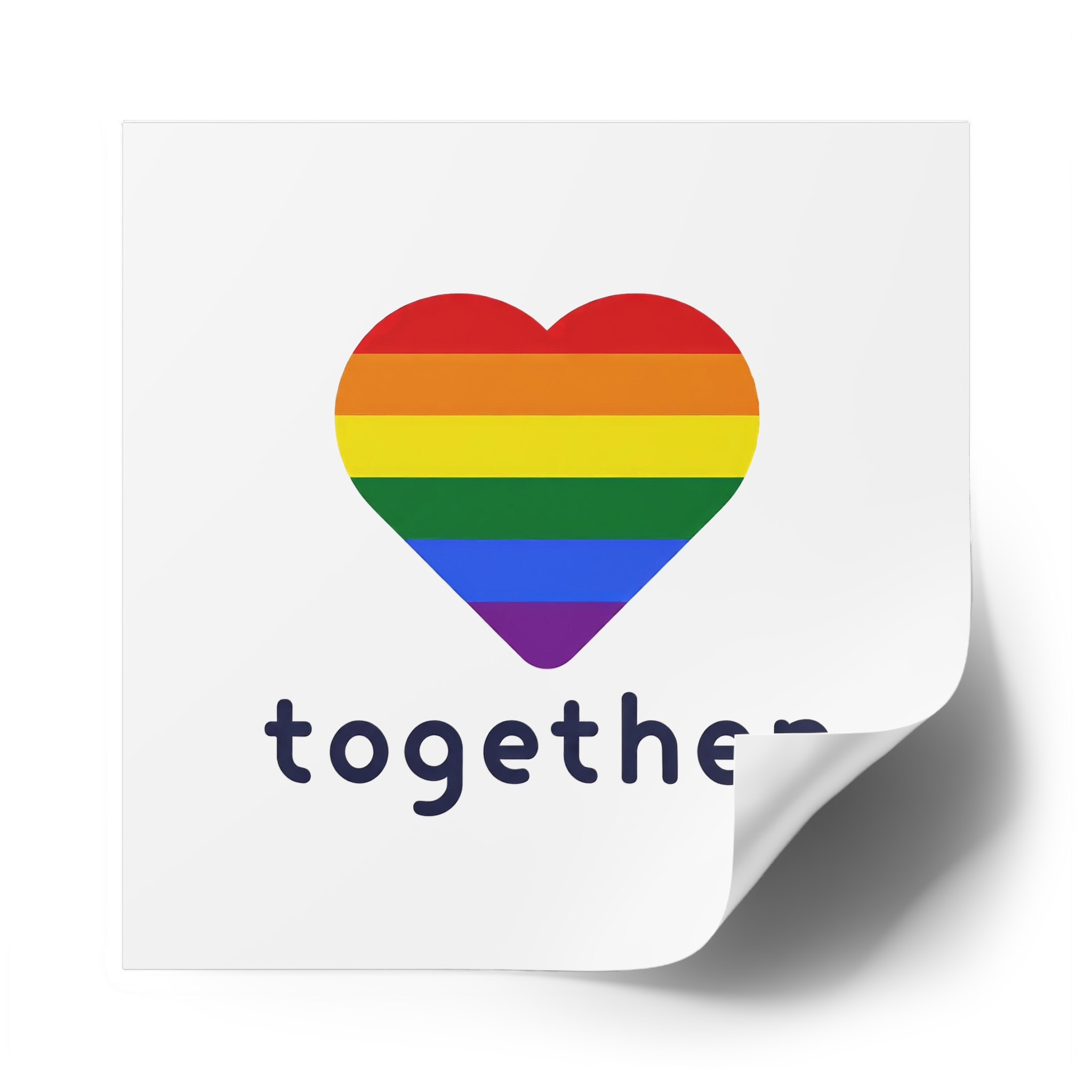 Lgbt Flag With Textlgbt Flag With Text Laminate Stickers Square - Image 50