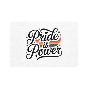 Pride Is Power T Shirt Design Isolated White Background 2 Pet Food Mat 12x18