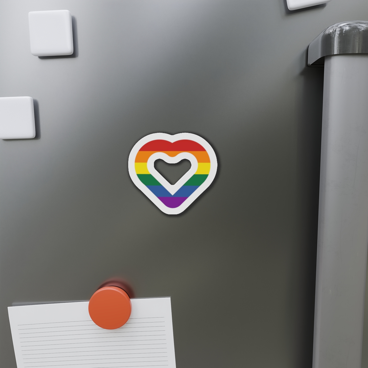Pride Flag Heart Shape Icon Isolated White Background Lgbt Love Modern Sign Vector Illustration Die Cut Magnets - Image 8