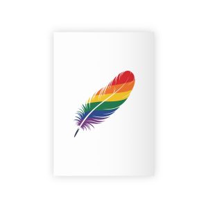 Single Feather Adorned With Vibrant Colors Rainbow Flag Gift Wrapping Paper Rolls 1pc