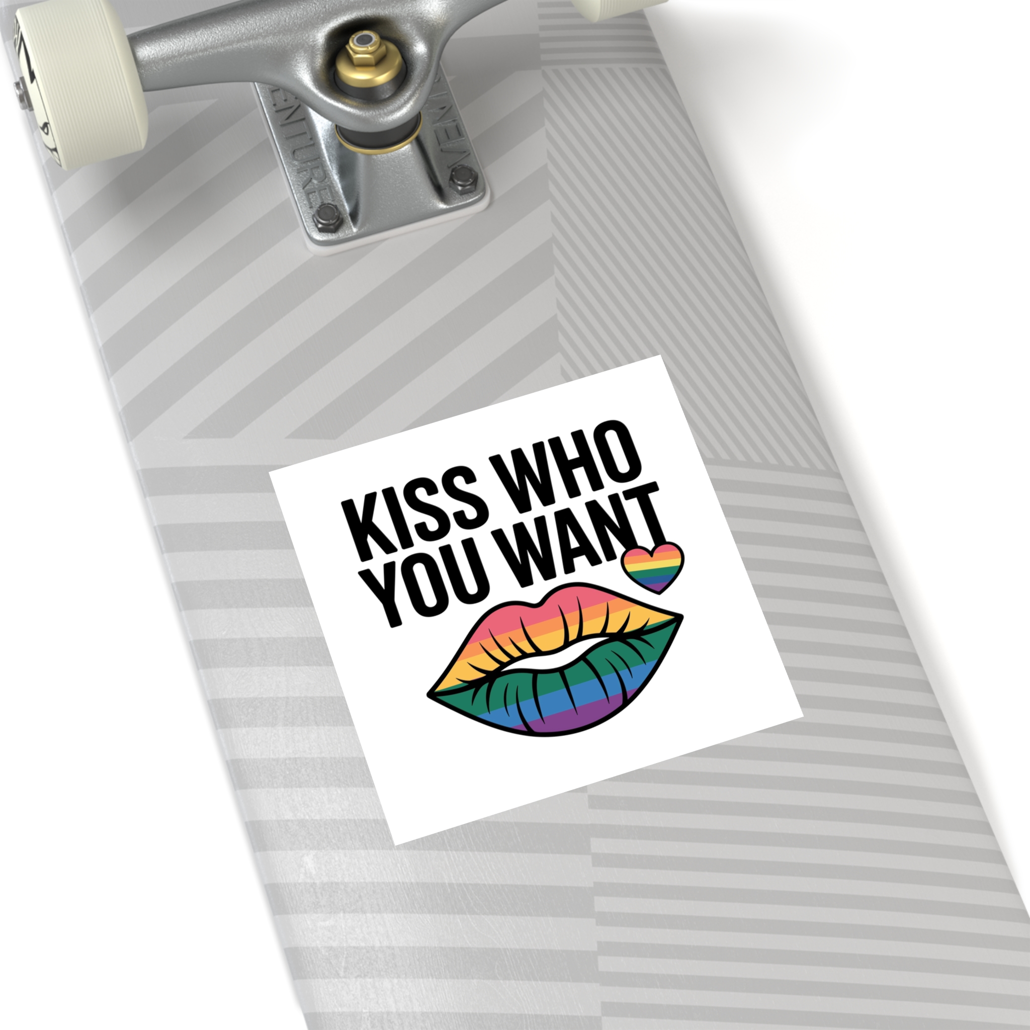 Kiss Who You Want T Shirt Design Isolated White Background Laminate Stickers Square - Image 76