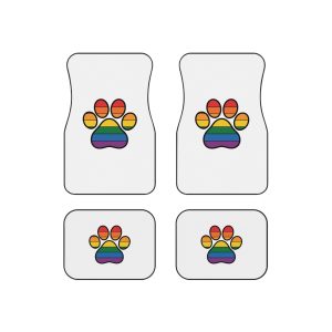 Rainbow Paw Print Symbol Pride Diversity Car Mats Set Of 4