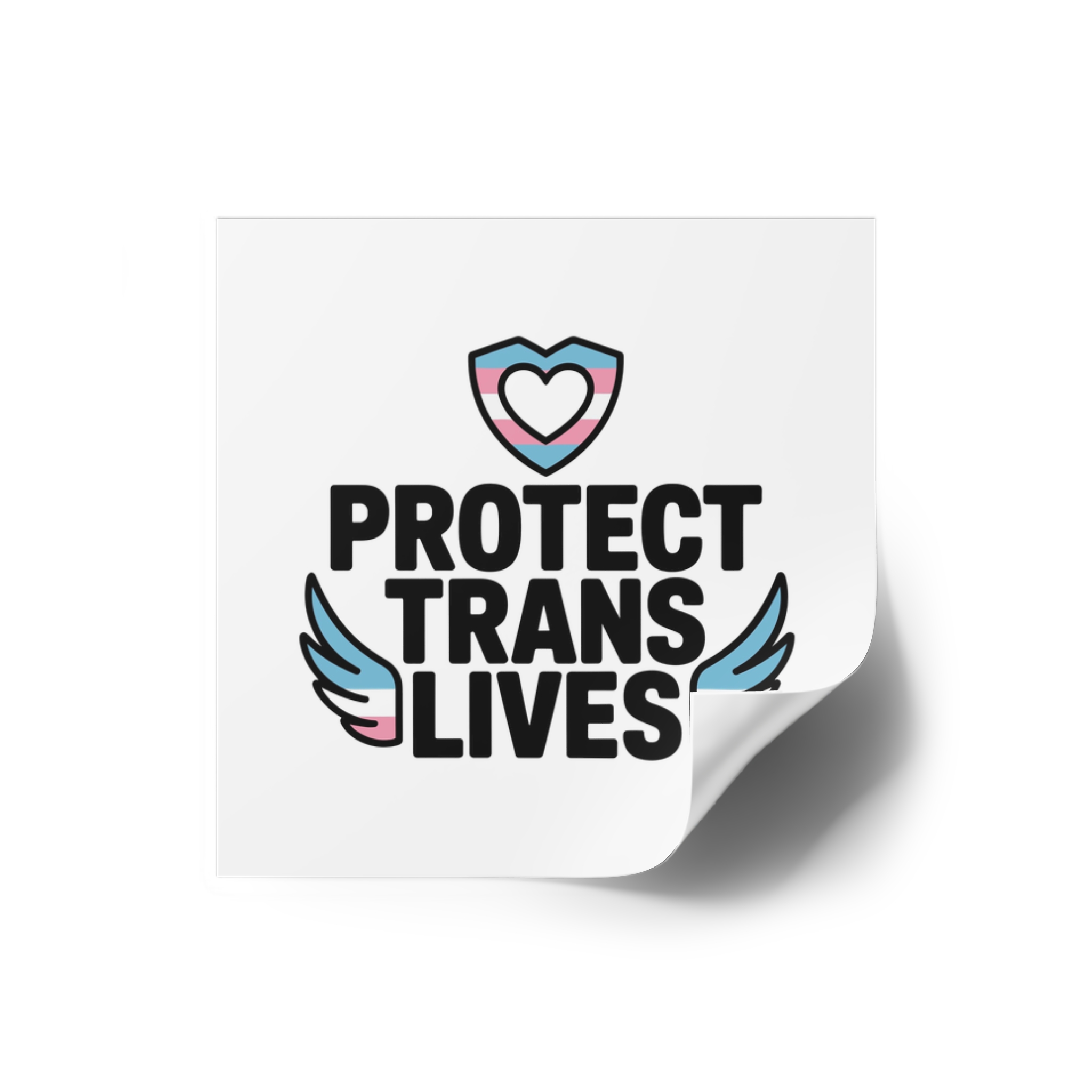 Protect Trans Lives T Shirt Design Isolated White Background Laminate Stickers Square - Image 6