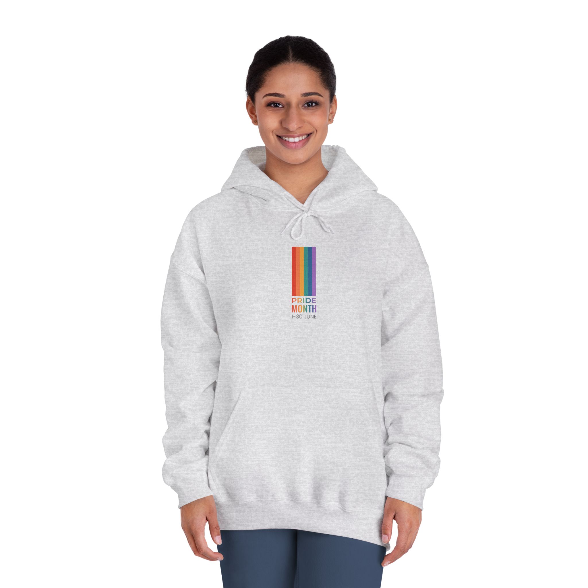Lgbtq Pride Month Vertical Banner Card Poster Template With Rainbow Gay Parade Celebration Vector Unisex Dryblend Hooded Sweatshirt - Image 8