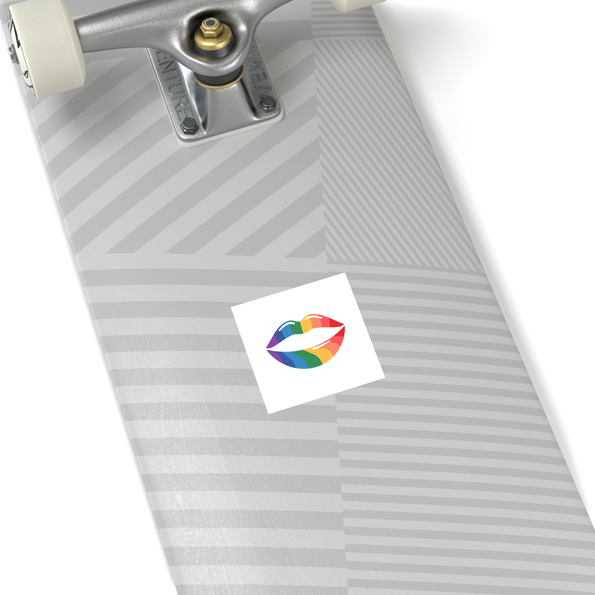 Rainbow Lips Illustration Laminate Stickers Square - Image 12