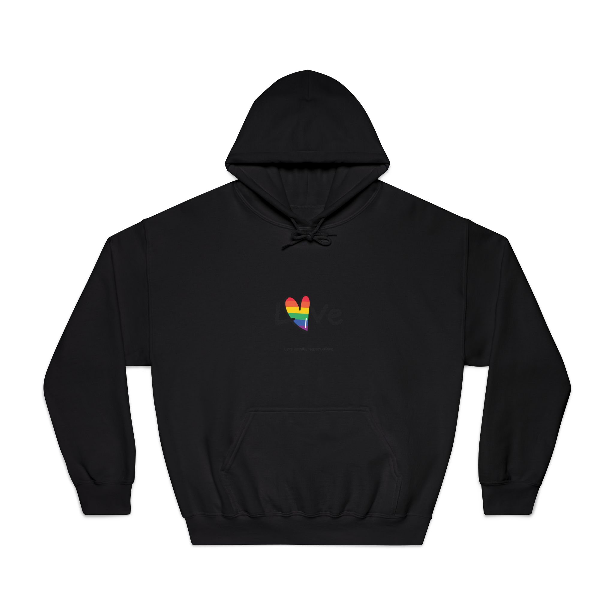 Love Letter Pride Rainbow Lettering Text Writing Pattern Freedom Love Heart Homo Colors Flag Parade(1) (1) Unisex Dryblend Hooded Sweatshirt - Image 9