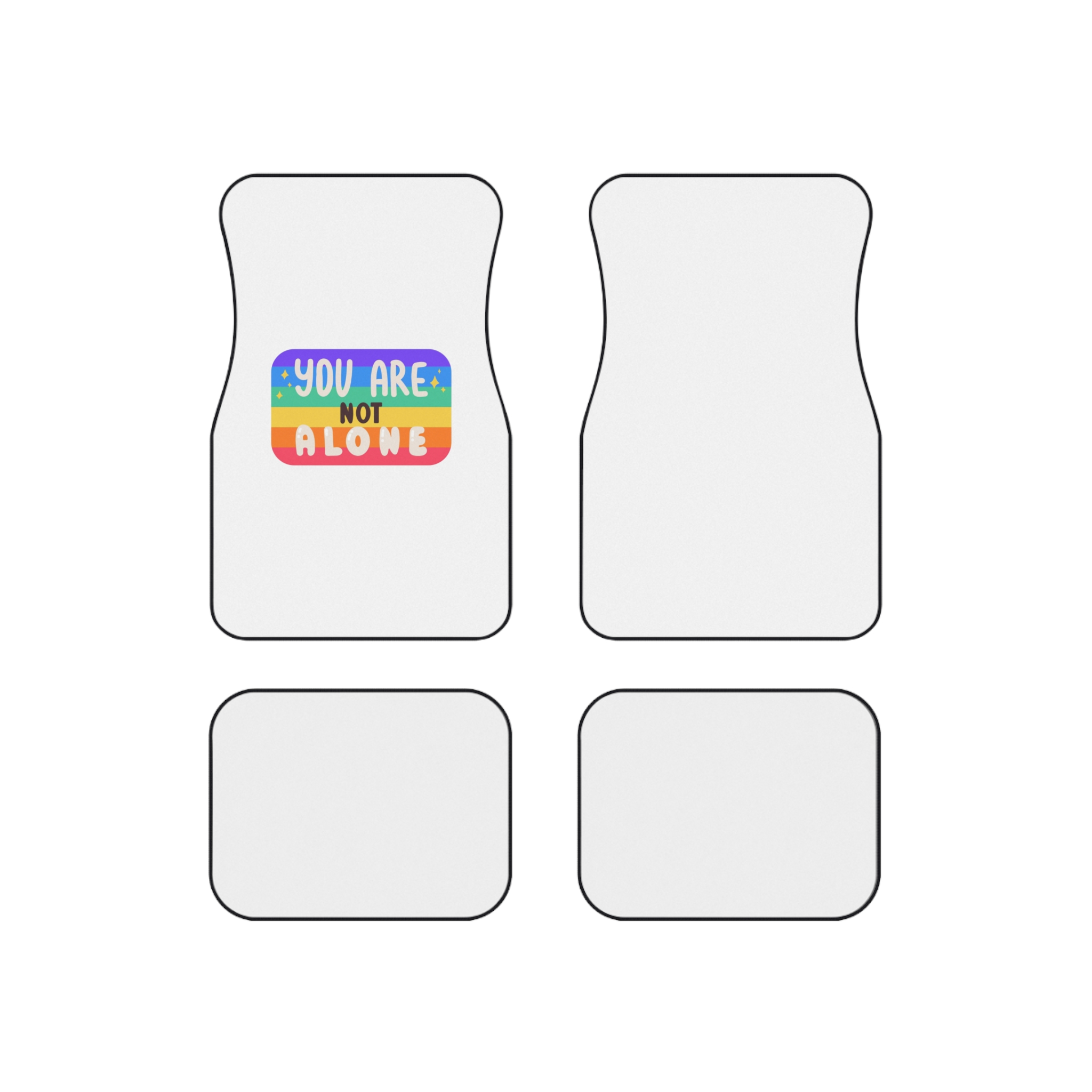 Lgbt Sticker Pack White Background Lgbtq Set Symbol Lgbt Pride Community Rainbow Elements Vector Hand Draw Illustration Hand Drawn Lettering(4) Car Mats Set Of 4