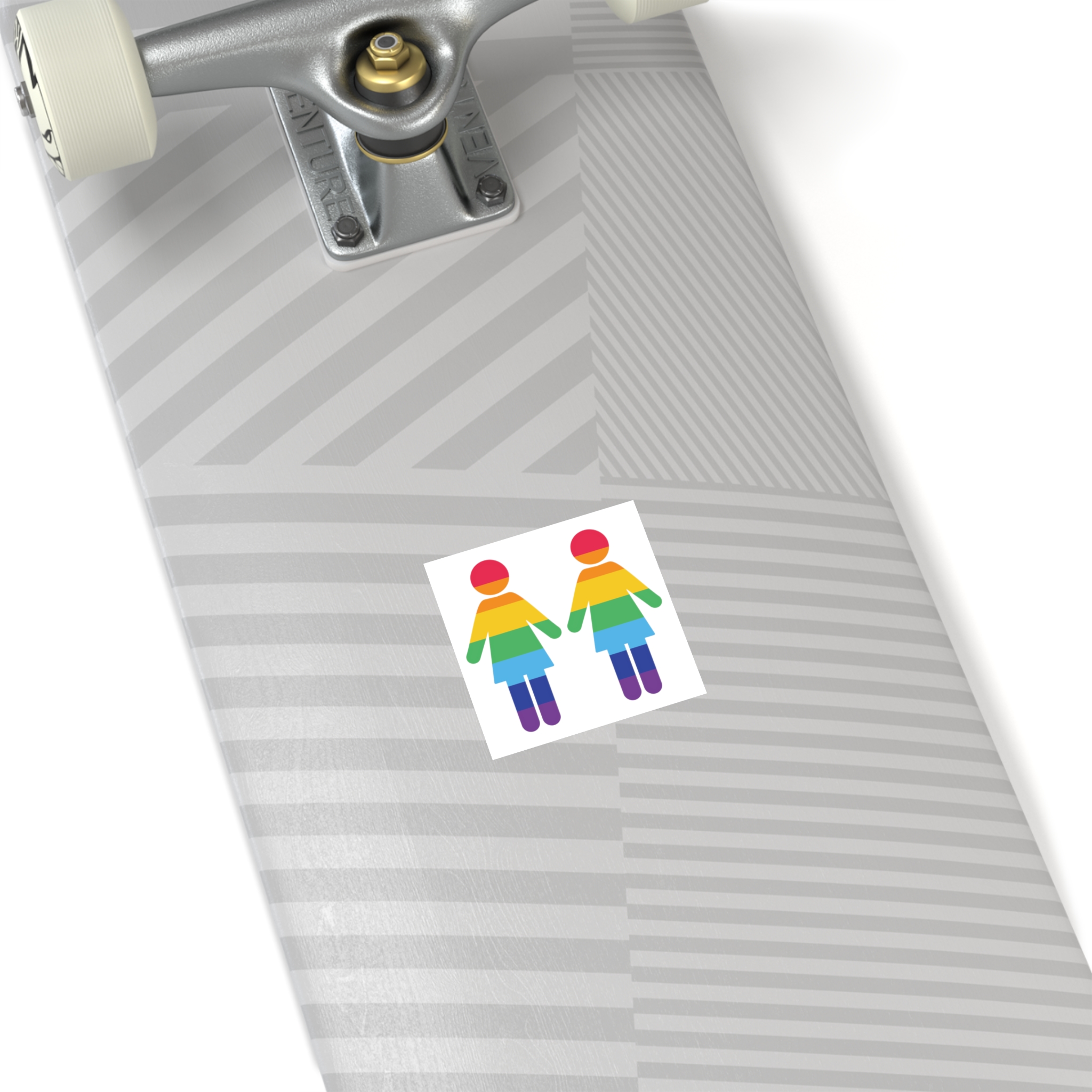 Lgbt Pride Two Lesbians Vector Icon Rainbow Colors Vector Illustration Laminate Stickers Square - Image 4