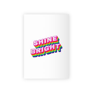 Rainbow Word Shine Bright Typography Design Element Gift Wrapping Paper Rolls 1pc