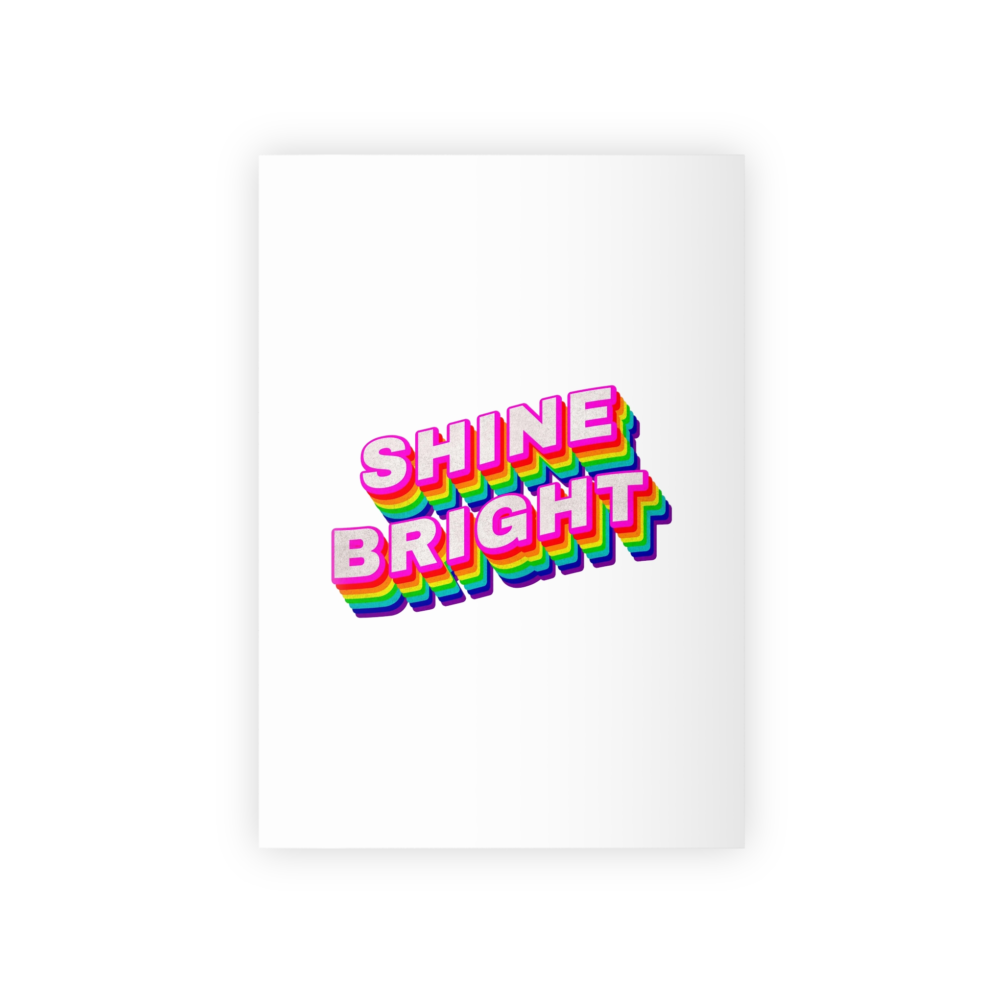 Rainbow Word Shine Bright Typography Design Element Gift Wrapping Paper Rolls 1pc