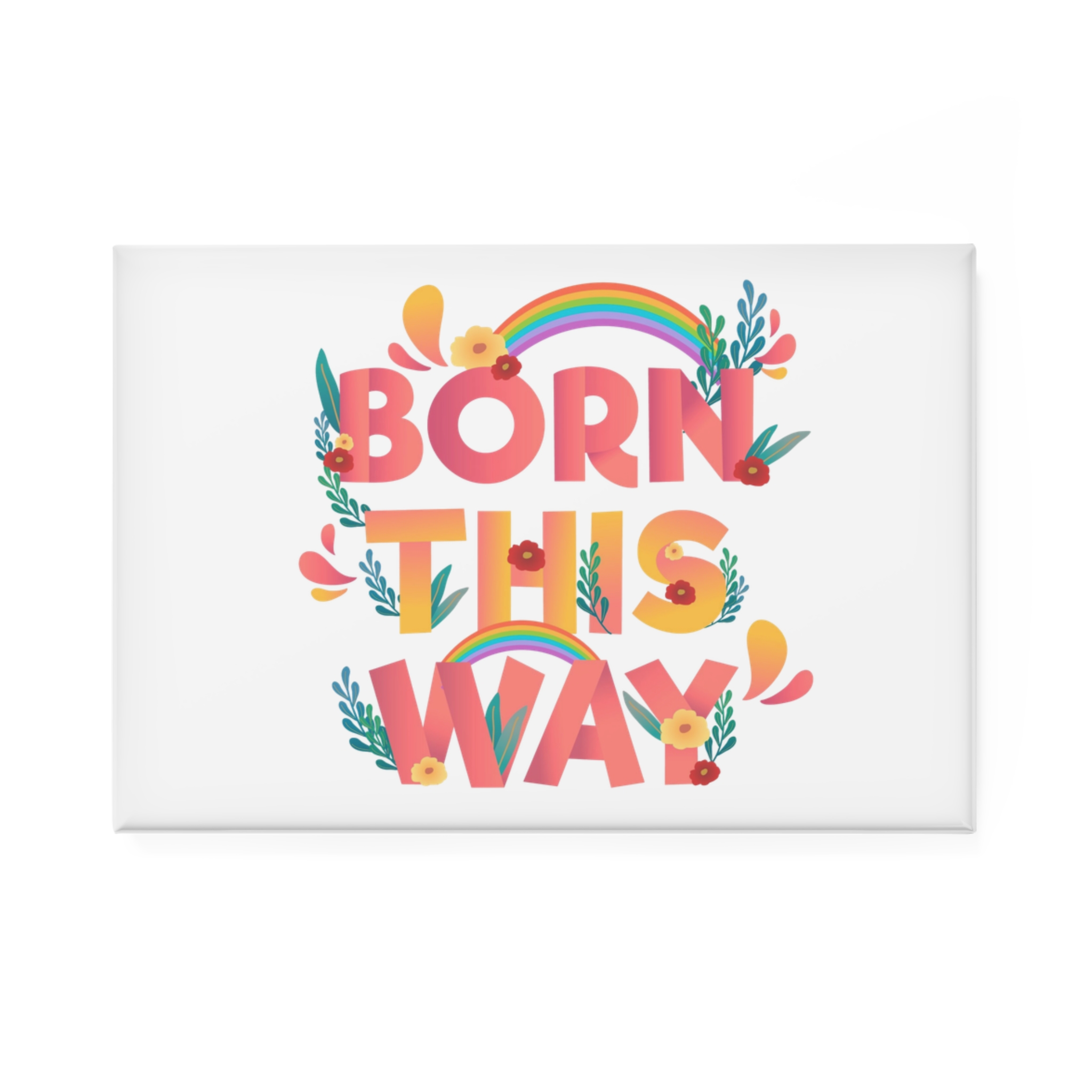Pride Day Positive Lettering Design Button Magnet Rectangle 1 And 10 Pcs - Image 5