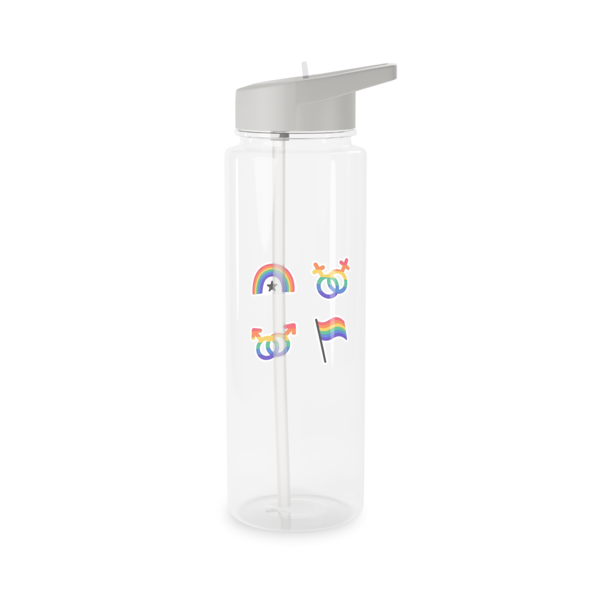 Lgbt Stickers Doodle Style Lgbtq Set Lgbt Pride Community Symbols Rainbow Colored Elements Flag Heart Rainbow Tritan Water Bottle - Image 6