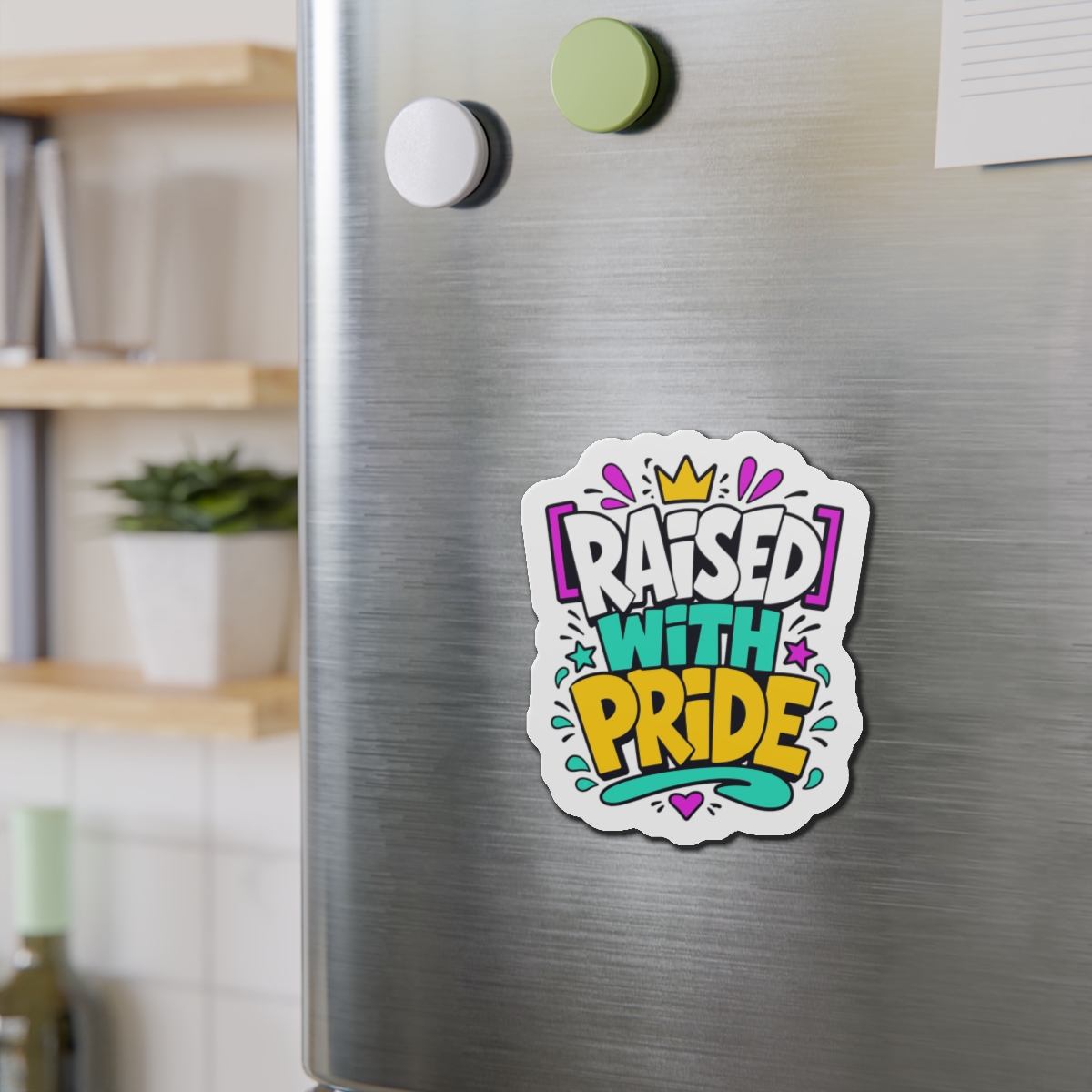 Raised With Pride Text Effect Die Cut Magnets - Image 12