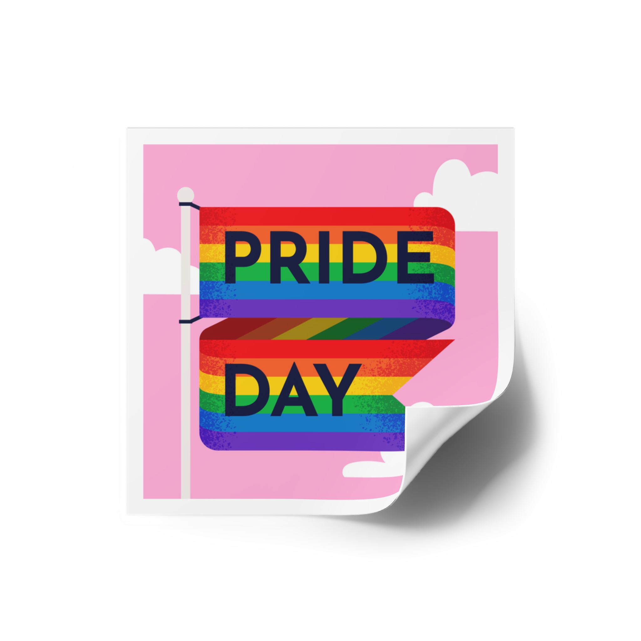 Pride Day Flag Illustration Laminate Stickers Square - Image 66