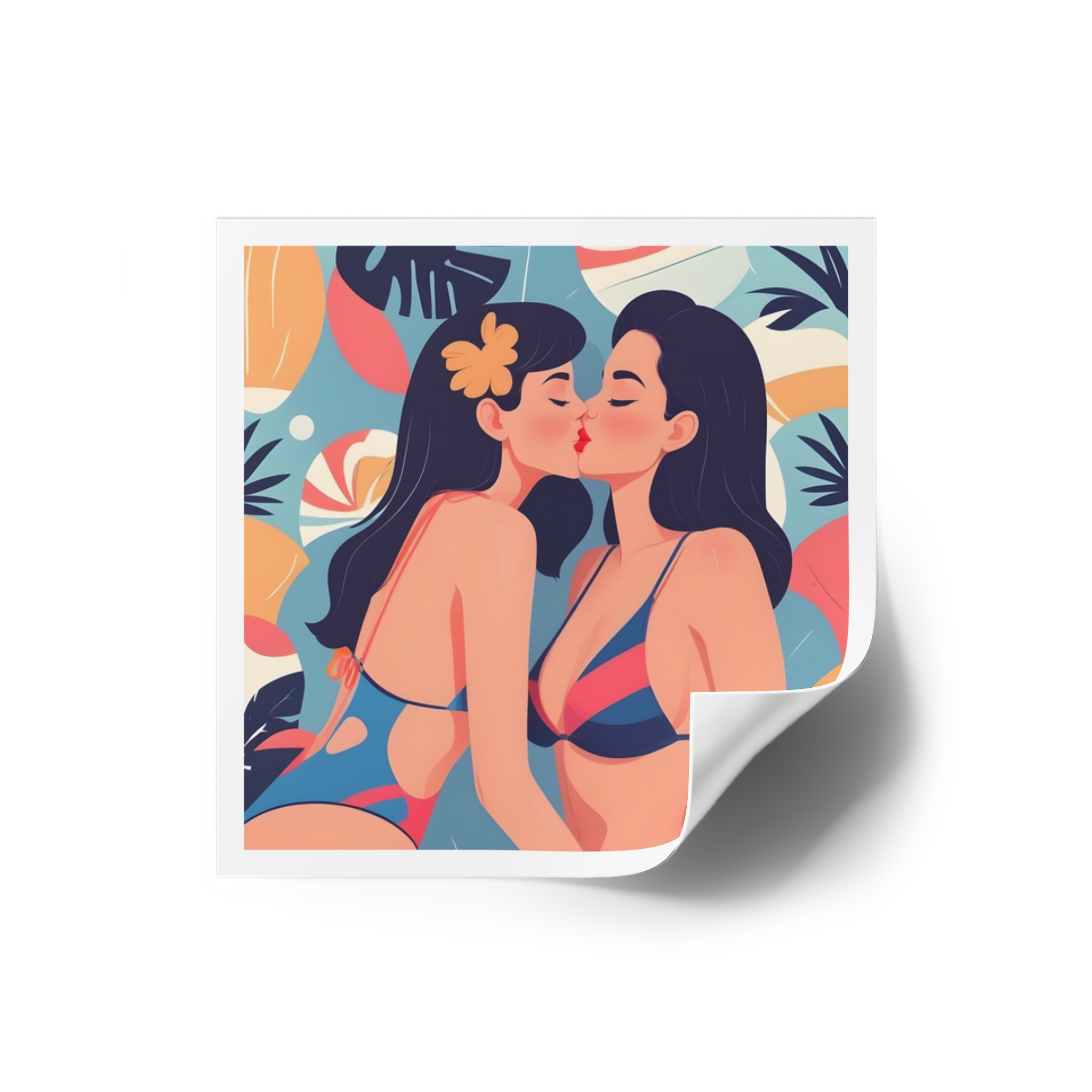 Lesbian Pride Design 7397DE Laminate Stickers Square - Image 2