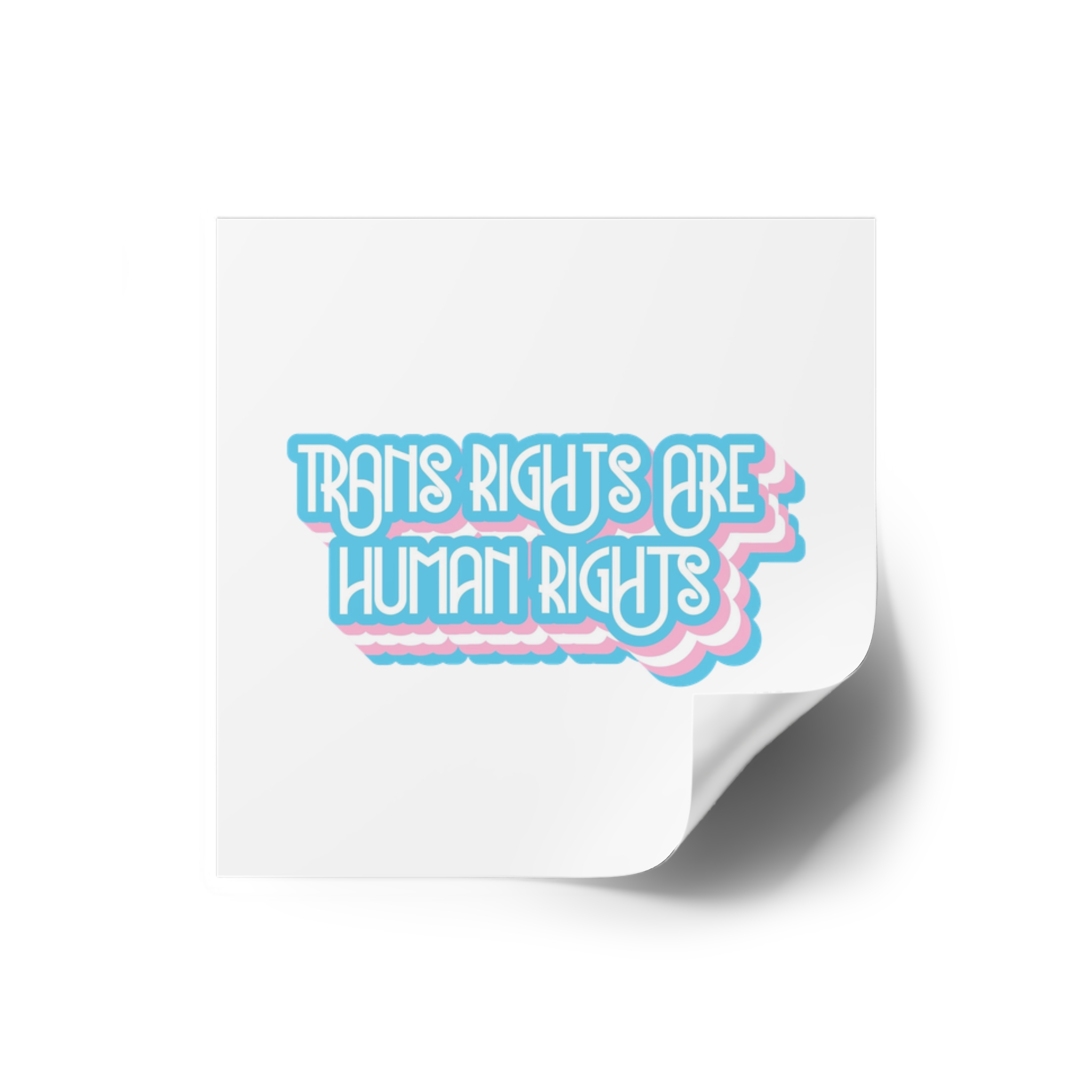 Pride Day Lettering With Human Rights Laminate Stickers Square - Image 10