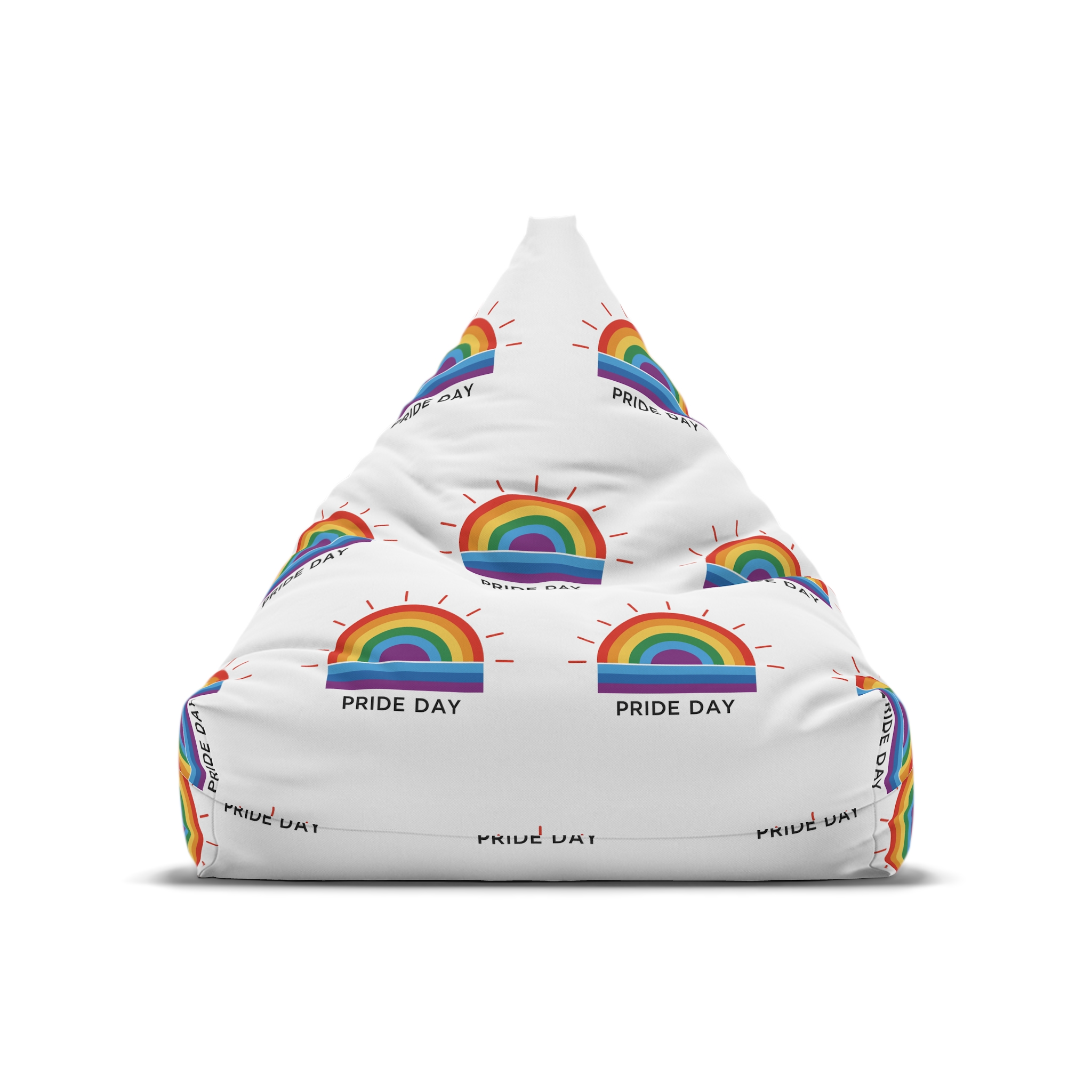 Rainbow Pride Day Celebration Illustration With Colorful Sunburst Design Lgbtq Support Awareness Bean Bag Chair Cover - Image 5