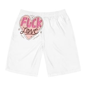 Hand Drawn No Love Illustration Mens Board Shorts Aop