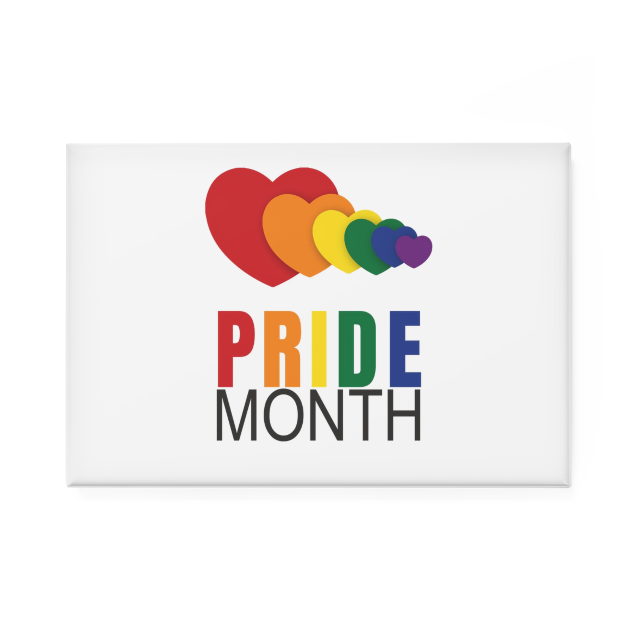 Happy Pride Month Greetings Red Orange Blue Colourful Background Social Media Design Banner Free Vector Button Magnet Rectangle 1 And 10 Pcs