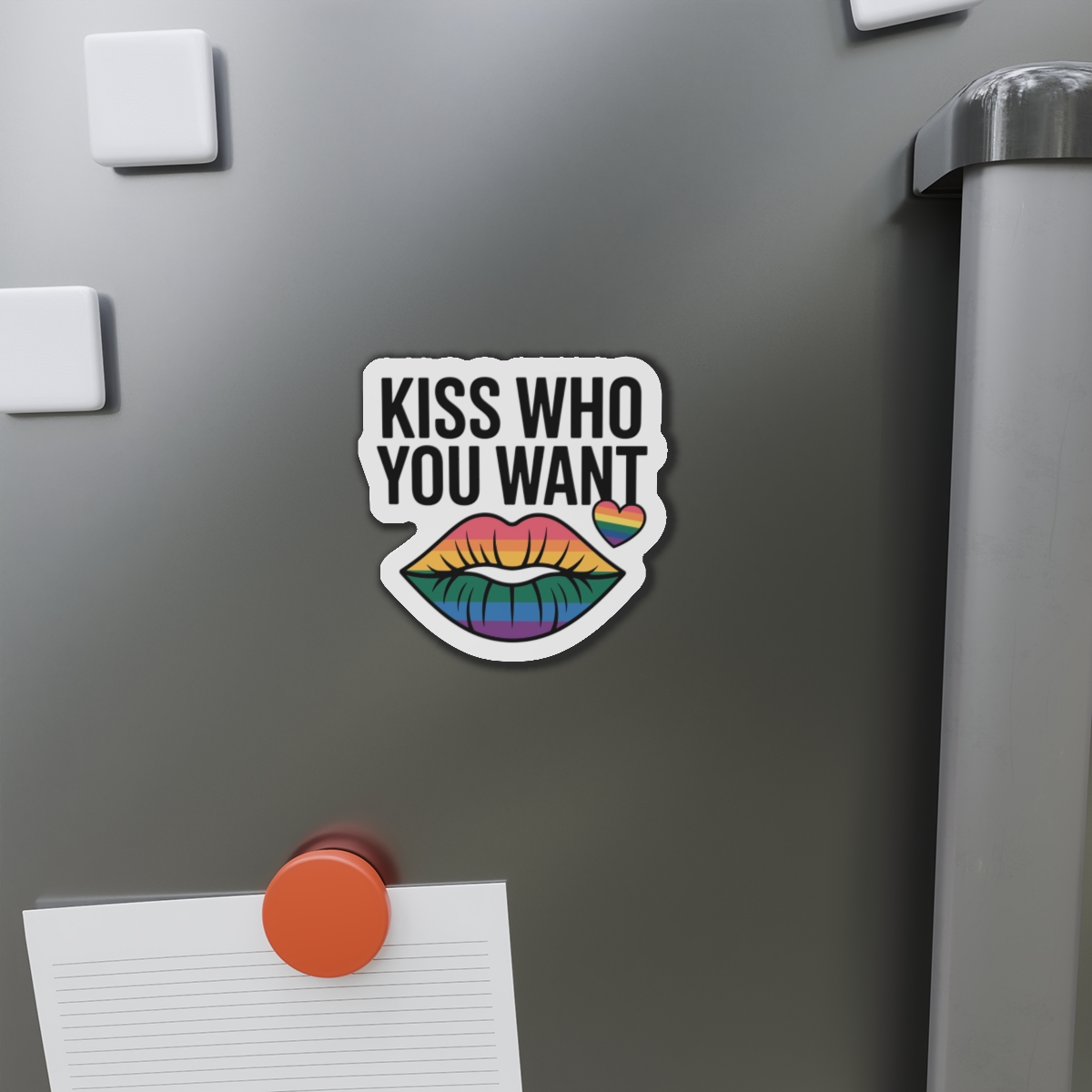 Kiss Who You Want T Shirt Design Isolated White Background Die Cut Magnets - Image 8