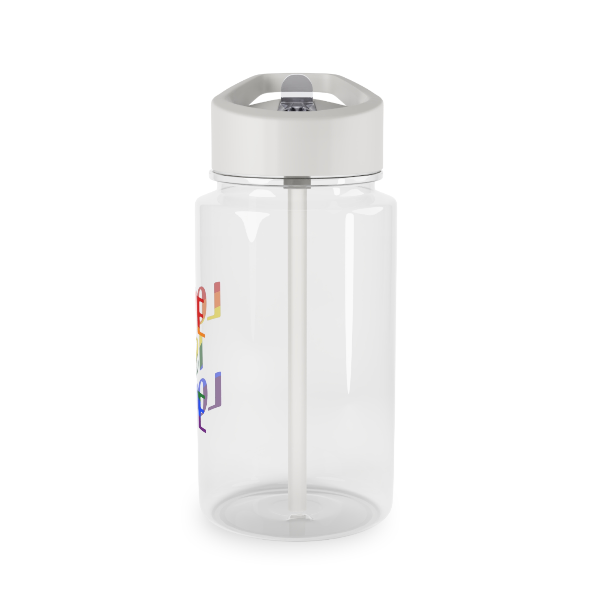 Love Is Love With Rainbow Colors Slogan Typography Banner Tritan Water Bottle - Image 3