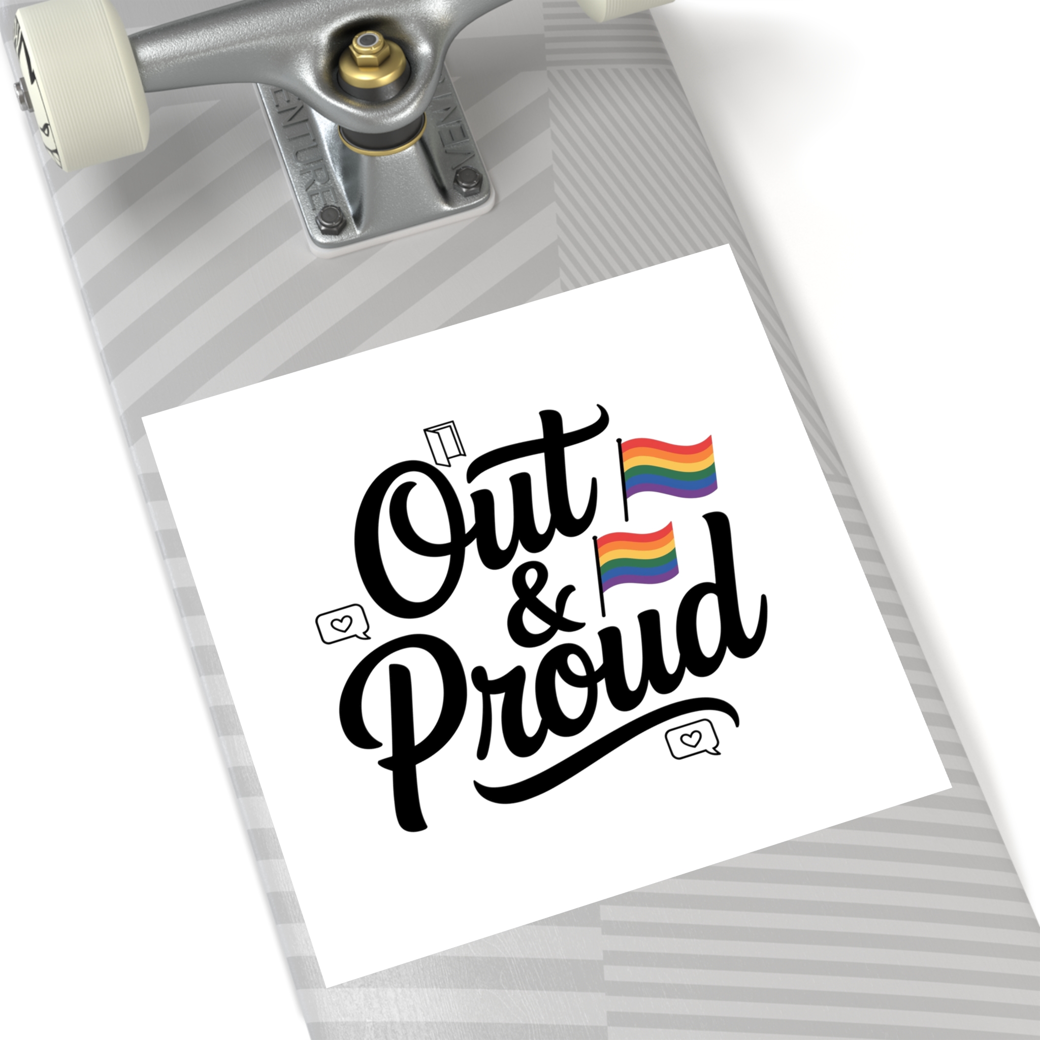 Out Proud T Shirt Design Isolated White Background1 Laminate Stickers Square - Image 52