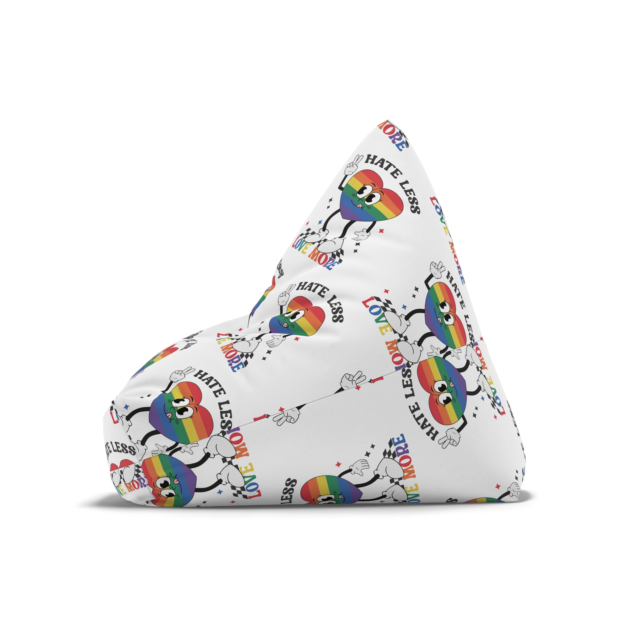 Heart With Words Hate Less Love More It Bean Bag Chair Cover - Image 8