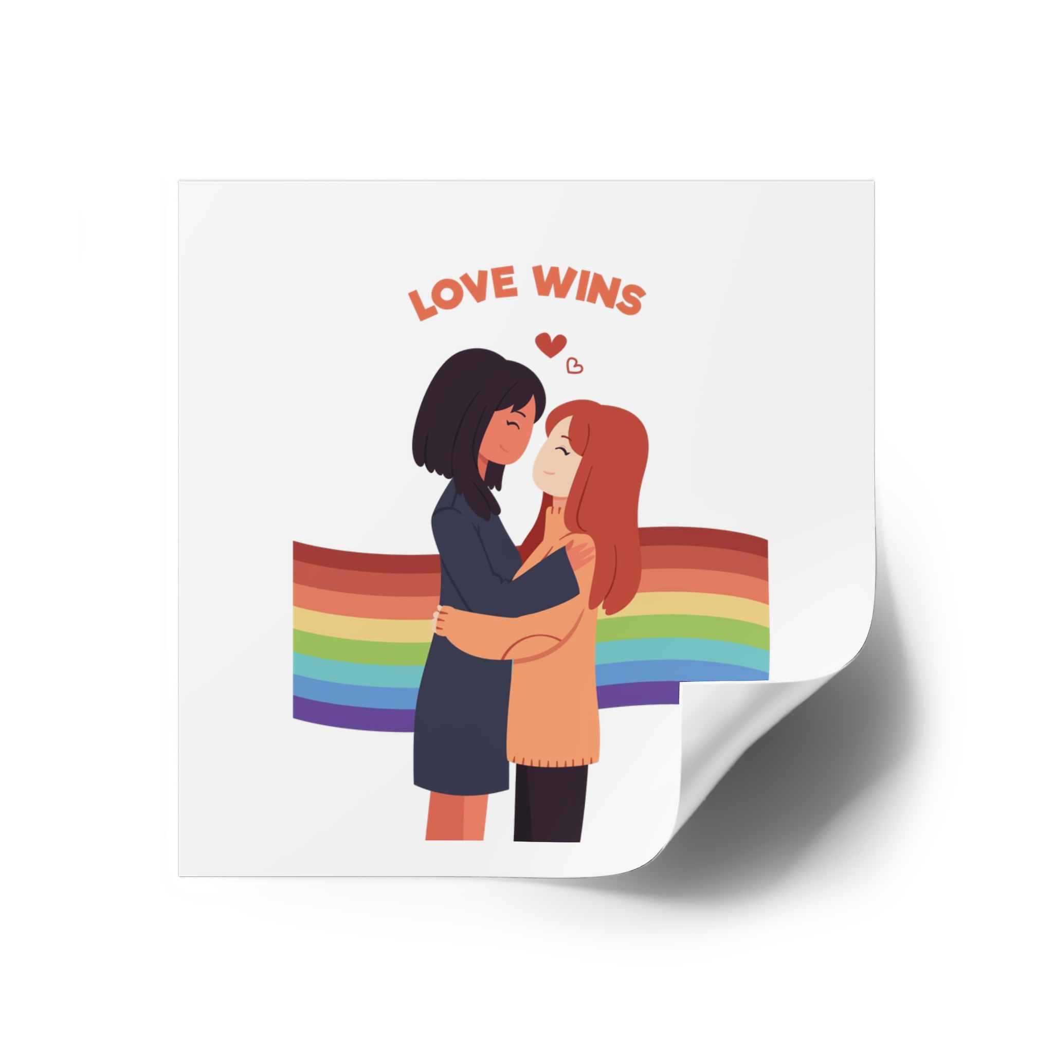 Pride Day People With Women Laminate Stickers Square - Image 18