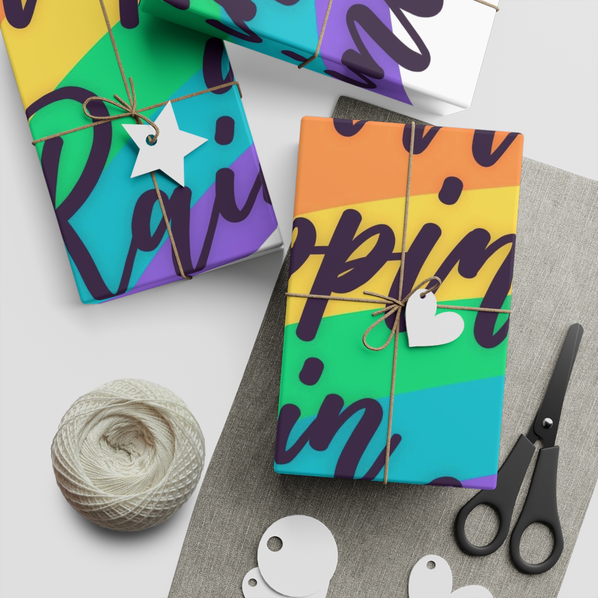 Pride Day Lettering With Rainbow Colors Gift Wrapping Paper Sheets 1pc - Image 5