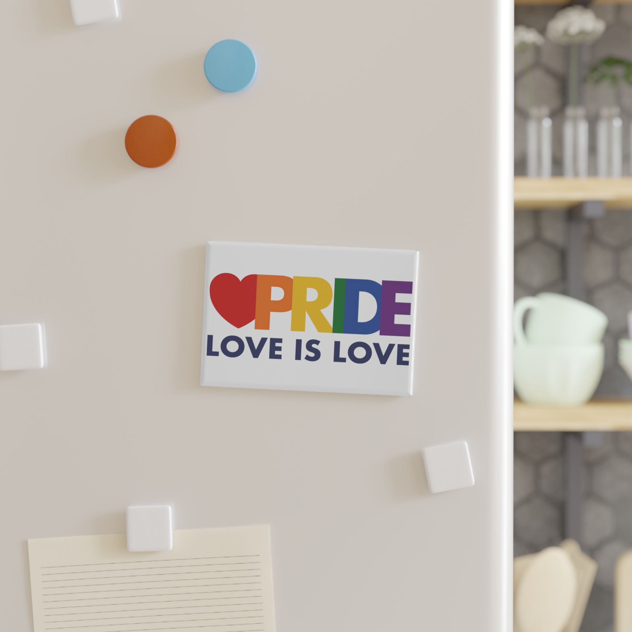 Lgbt Pride Month June 2026 Lesbian Gay Bisexual Transgender Lgbtq Flag Rainbow Love Vector (3) Button Magnet Rectangle 1 And 10 Pcs - Image 3