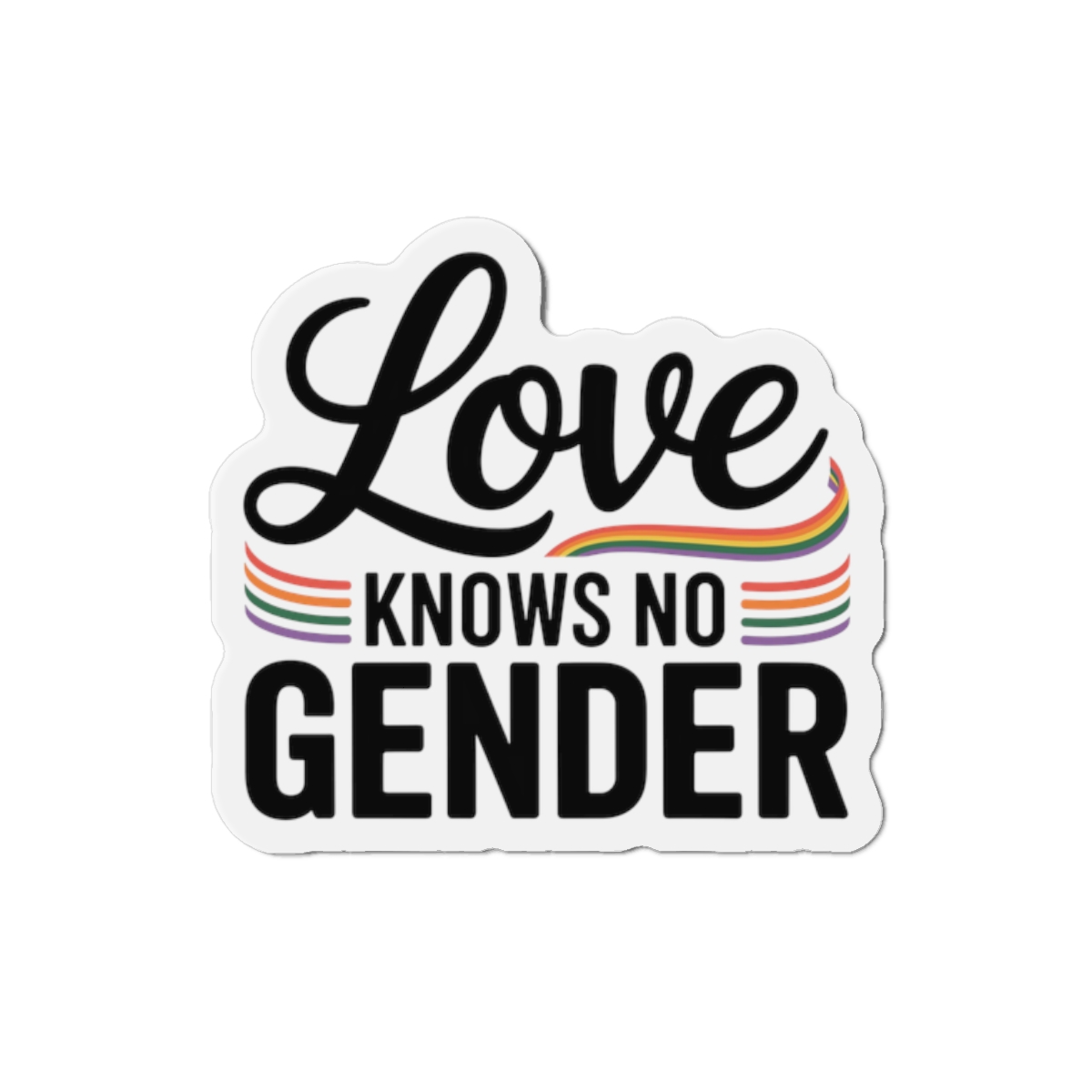 Love Knows No Gender T Shirt Design Isolated White Background 2 Die Cut Magnets