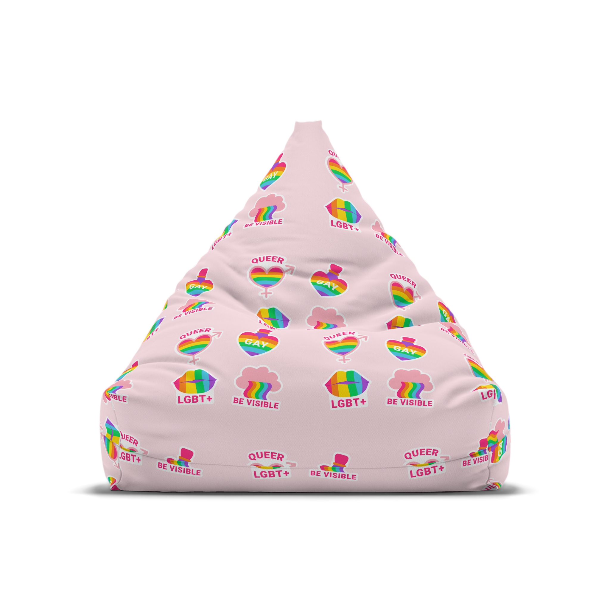 Flat Labels Collection Pride Month Celebration Bean Bag Chair Cover - Image 5