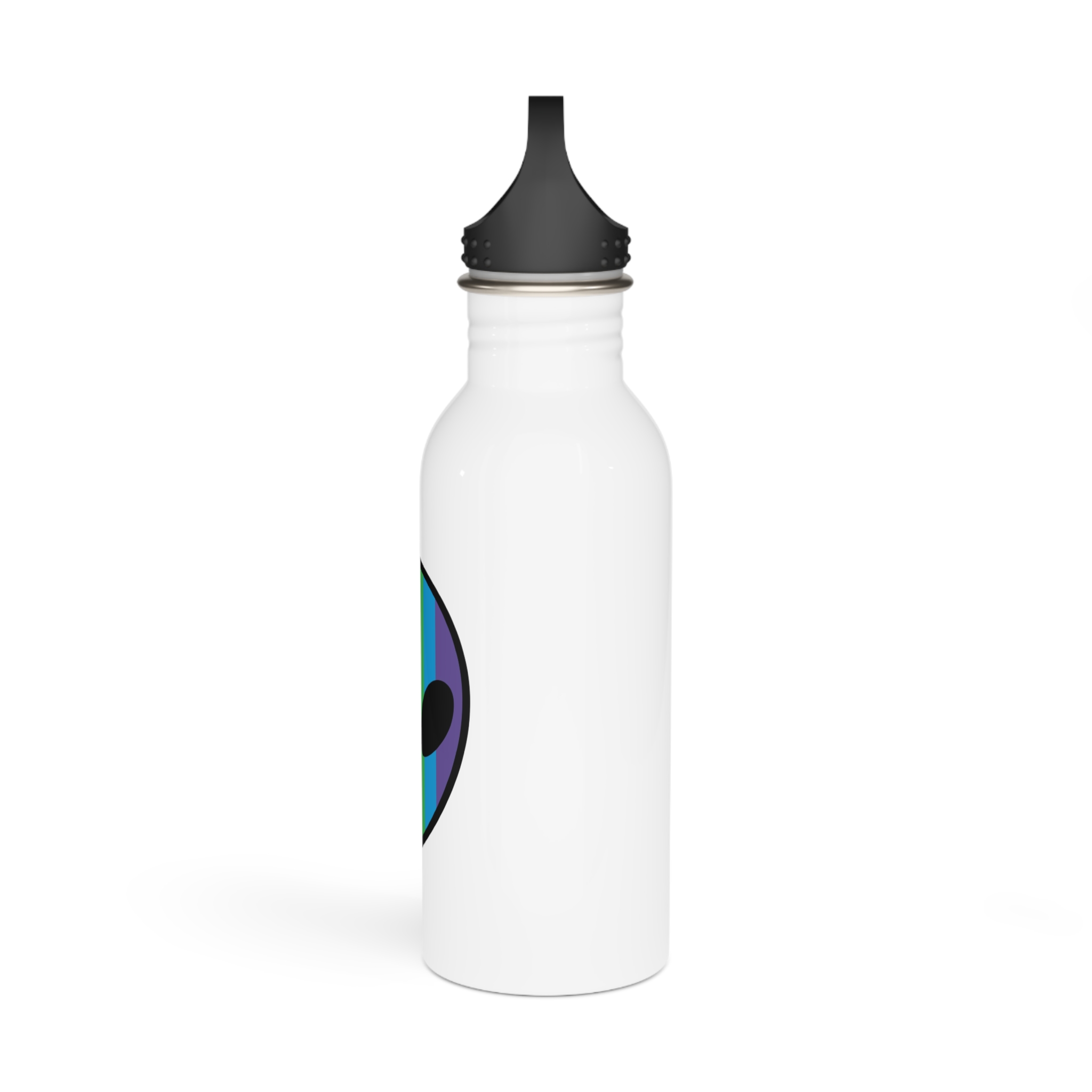 Rainbow Alien Head Lgbt Pride Illustration Stainless Steel Water Bottle - Image 4