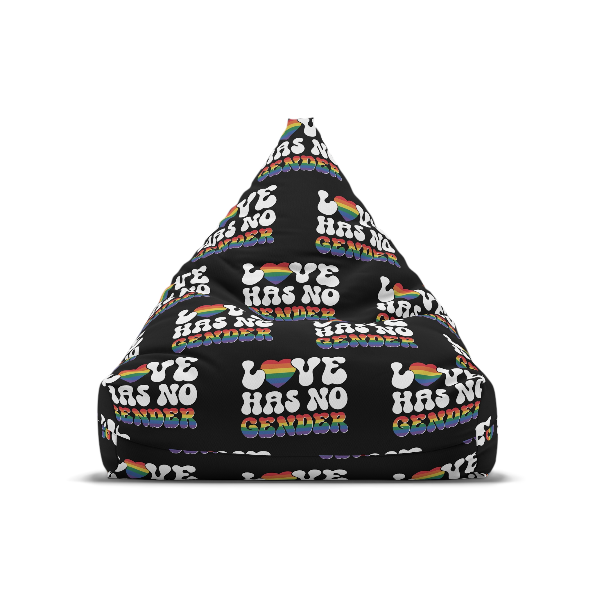 Rainbow Sign That Says Love No Women No Gender(1) Bean Bag Chair Cover - Image 5