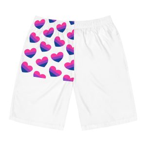 Vector Seamless Pattern Bisexual Flag Heart Mens Board Shorts Aop