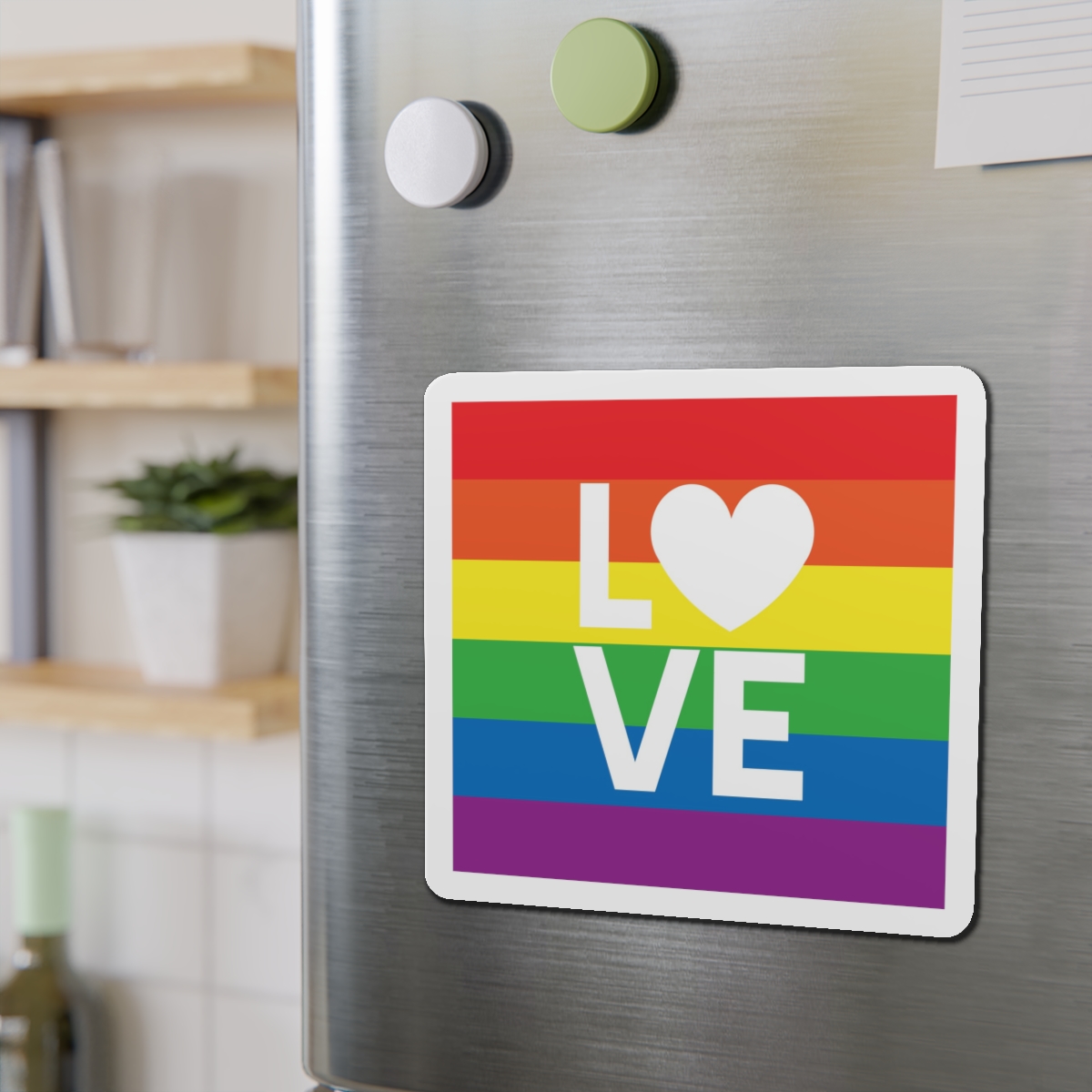 Love Lgbt Heart Squere White Die Cut Magnets - Image 15