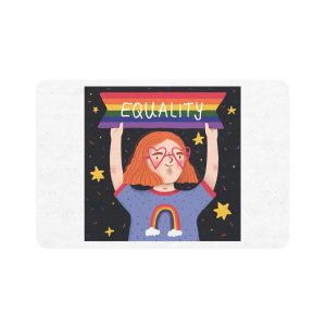 Pride Day Concept Equality Message Pet Food Mat 12x18