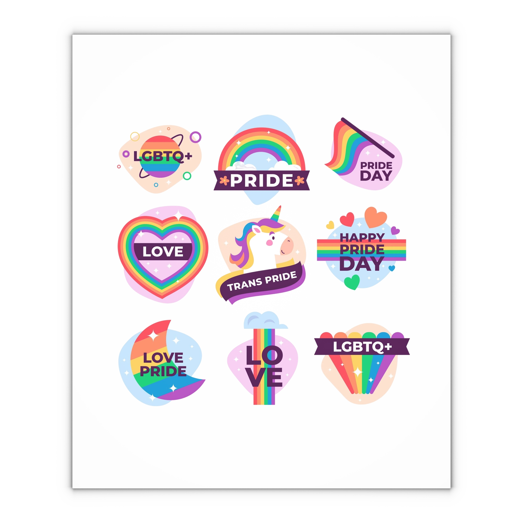 Labels Design Pride Day Event Gift Wrapping Paper Sheets 1pc - Image 4