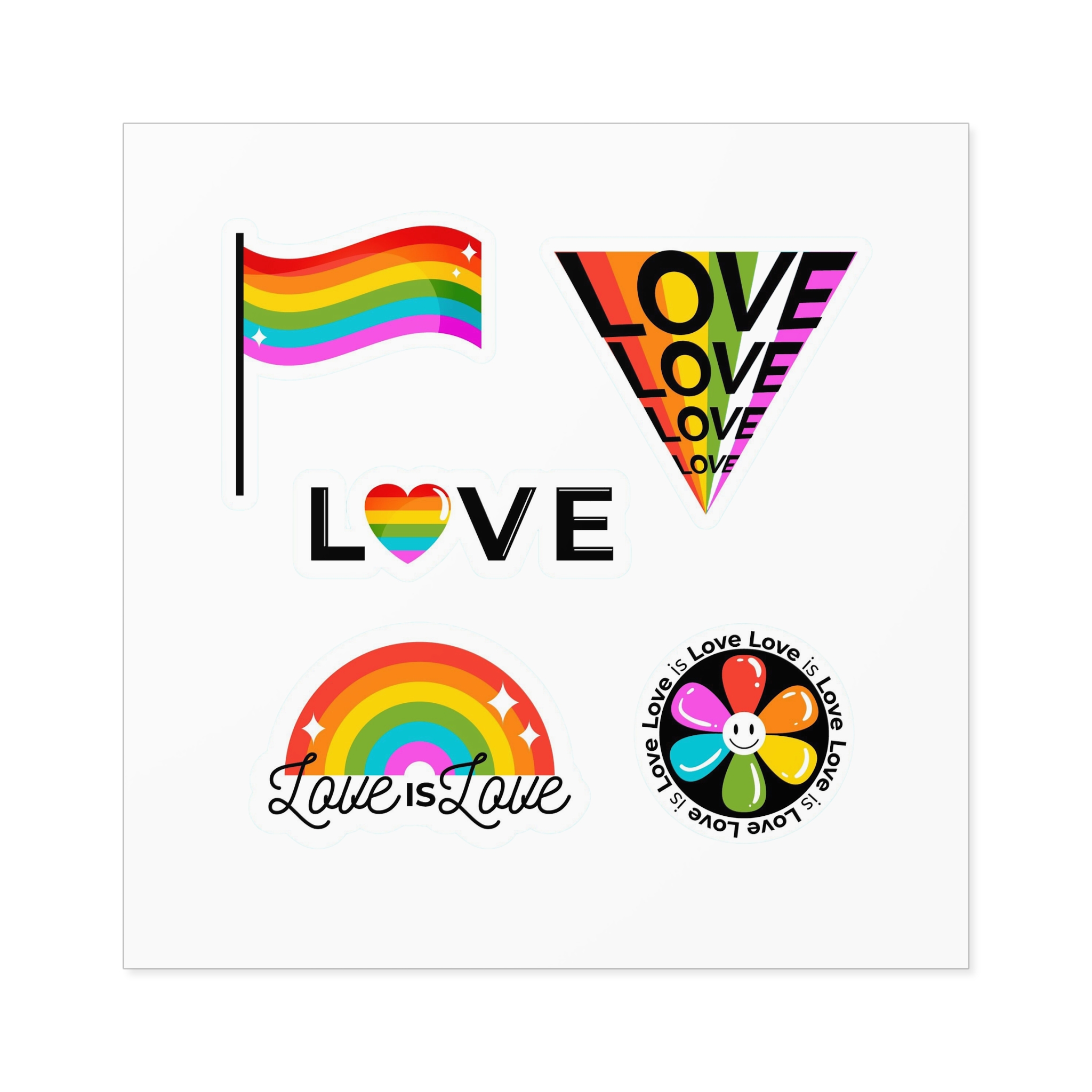 Pride Day Badges With Flag Laminate Stickers Square - Image 77