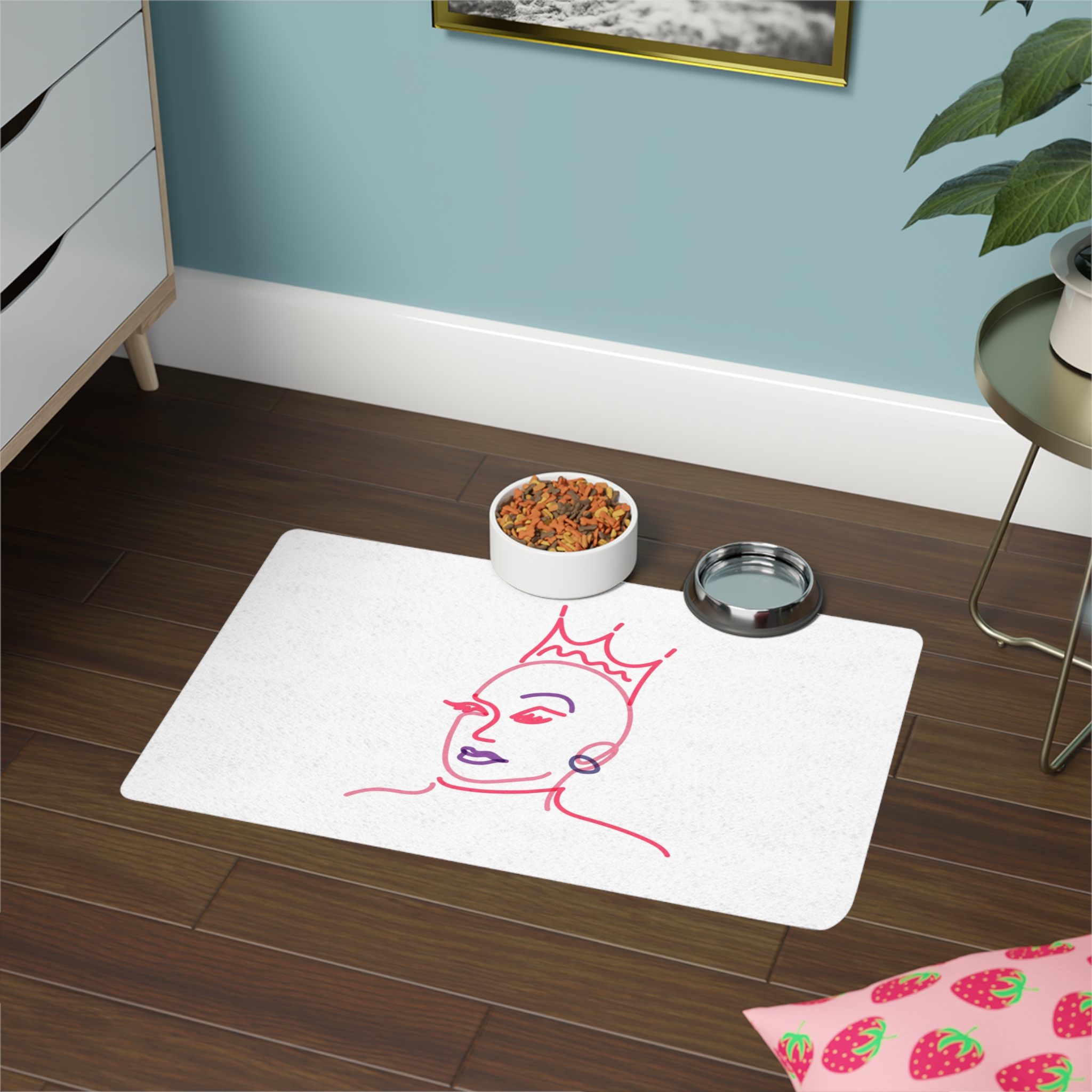 Drag Queen Portrait Clipart Gay Pride Illustration Vector Pet Food Mat 12x18 - Image 4