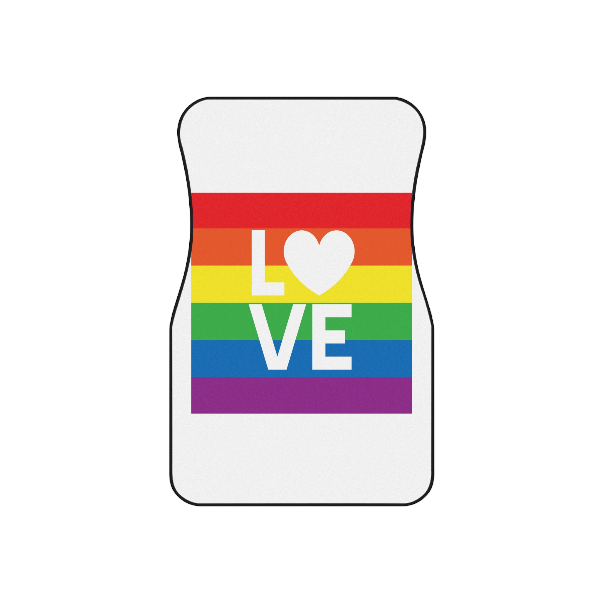 Love Lgbt Heart Squere White Car Mats Set Of 4 - Image 2