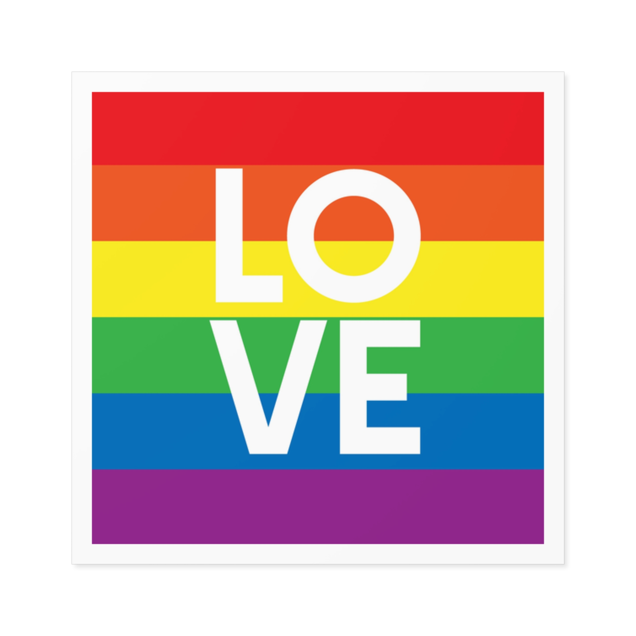 Love Lgbt Squere White Laminate Stickers Square - Image 5