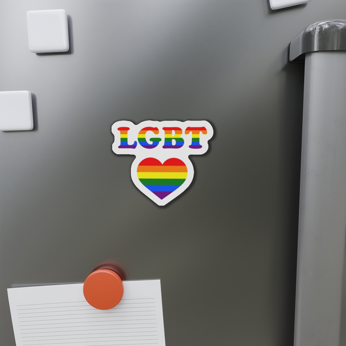 Vector Symbolism Lgbt Community Rainbow Colors Lgbt Inscription Rainbow Heart Die Cut Magnets - Image 8