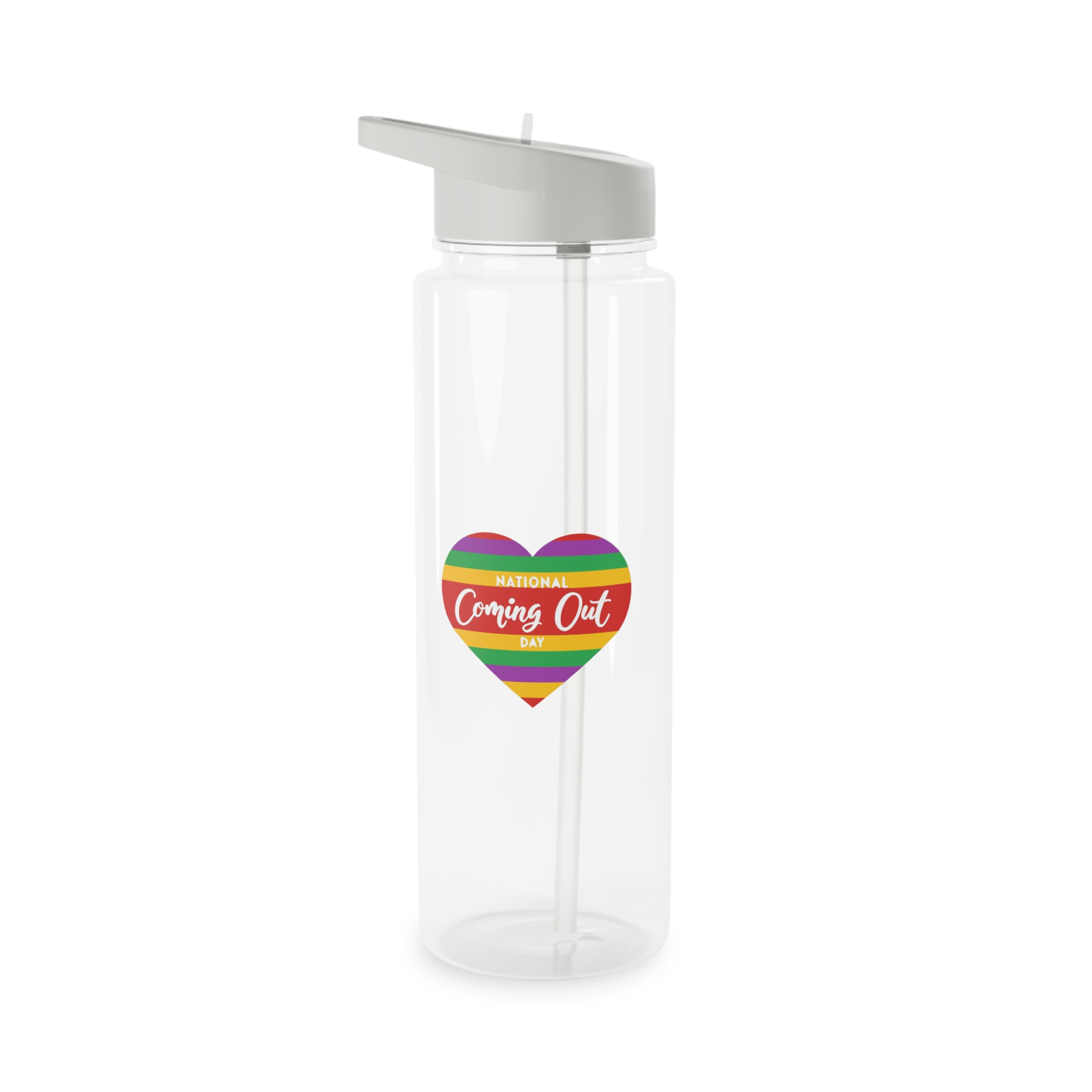 National Coming Out Day Rainbow Heart With Text Pride Lgbtq Tritan Water Bottle - Image 5