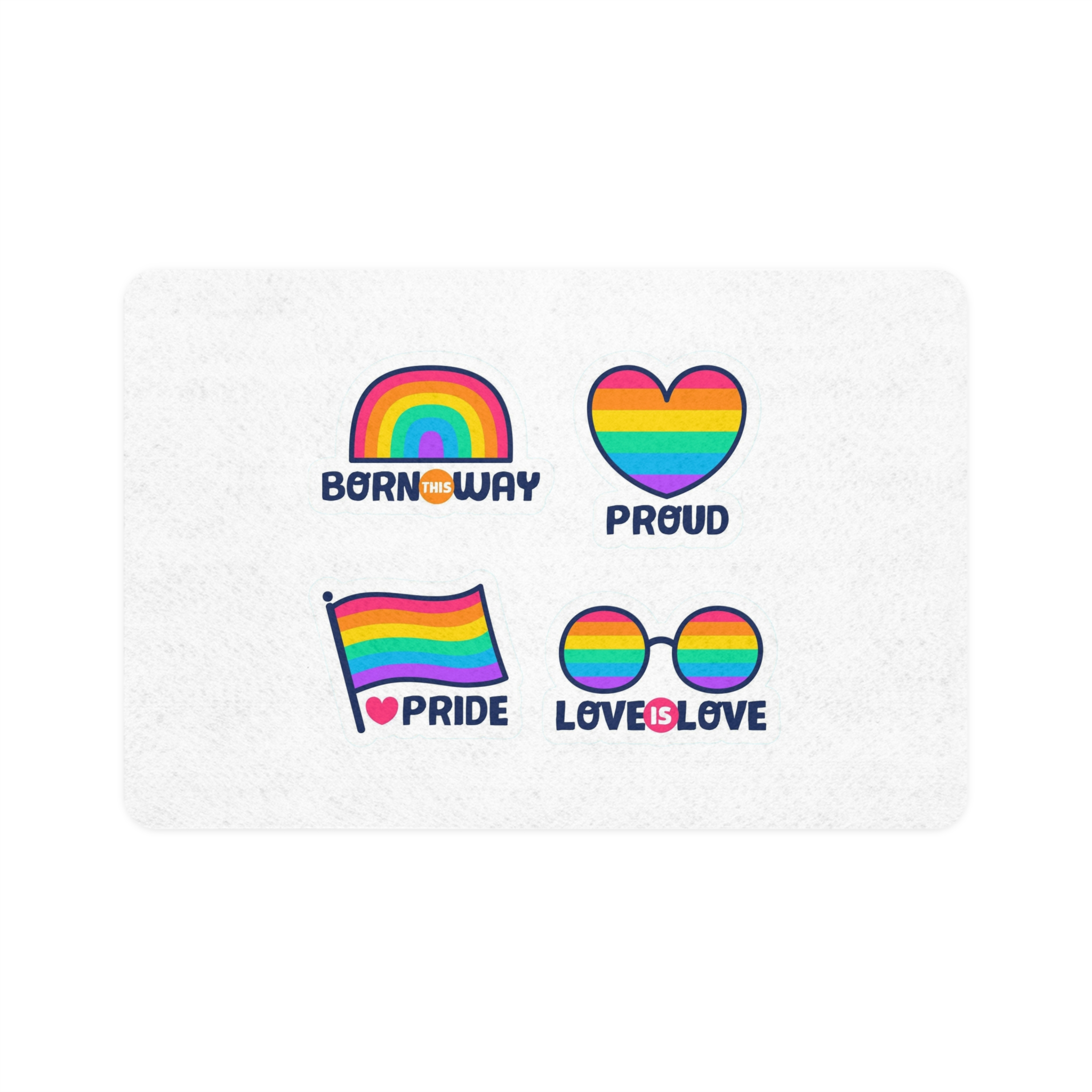 Pride Day Lables Collection Pet Food Mat 12x18