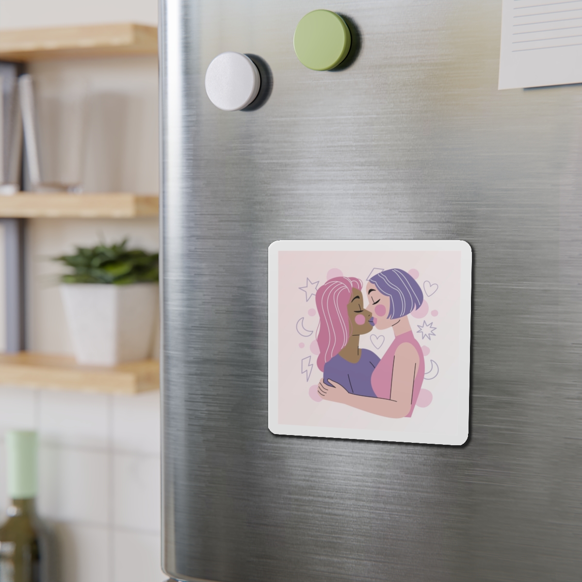 Lesbian Pride Design 5F97CF Die Cut Magnets - Image 9